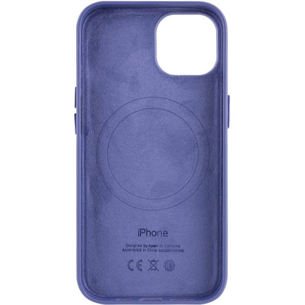 Шкіряний чохол для Apple iPhone 13 Ліловий Leather Case with MagSafe - Зображення 2