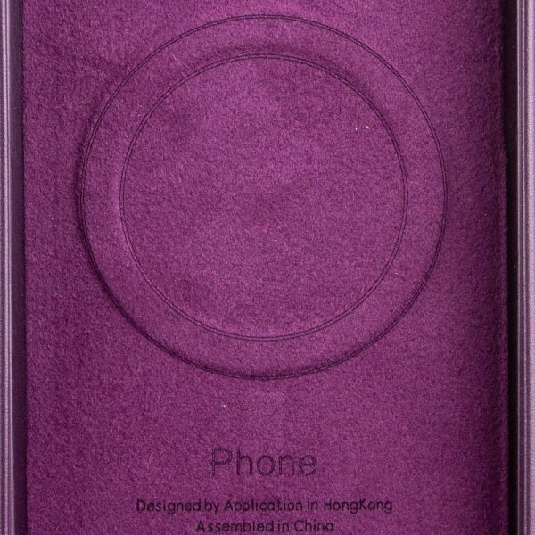 Шкіряний чохол для Apple iPhone 14 Pro Max Бордовий Leather Case with MagSafe - Зображення 4