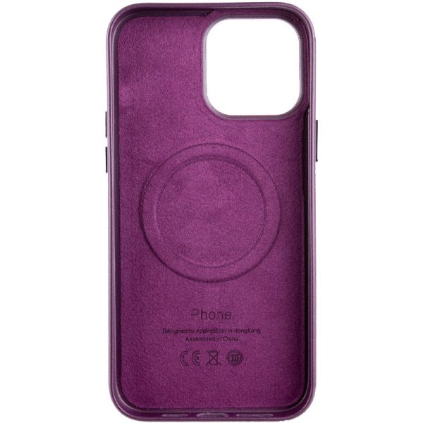 Шкіряний чохол для Apple iPhone 14 Pro Max Бордовий Leather Case with MagSafe - Зображення 5