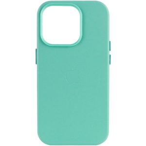 Шкіряний чохол для Apple iPhone 14 Pro Max Блакитний Leather Case with MagSafe