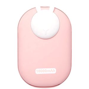 Павербанк Power Bank GXZ-N705 2in1 з обігрівачем для рук 10000 mAh Рожевий / Rabbit