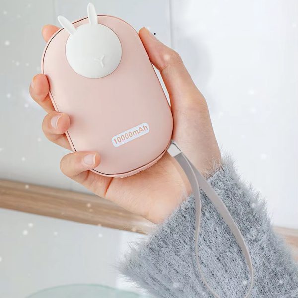 Павербанк Power Bank GXZ-N705 2in1 з обігрівачем для рук 10000 mAh Рожевий / Rabbit - Зображення 4