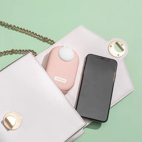 Павербанк Power Bank GXZ-N705 2in1 з обігрівачем для рук 10000 mAh Рожевий / Rabbit - Зображення 5
