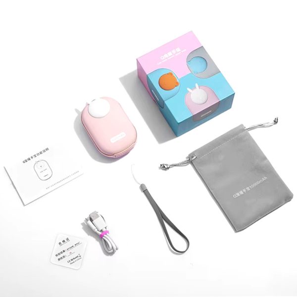 Павербанк Power Bank GXZ-N705 2in1 з обігрівачем для рук 10000 mAh Рожевий / Rabbit - Зображення 7