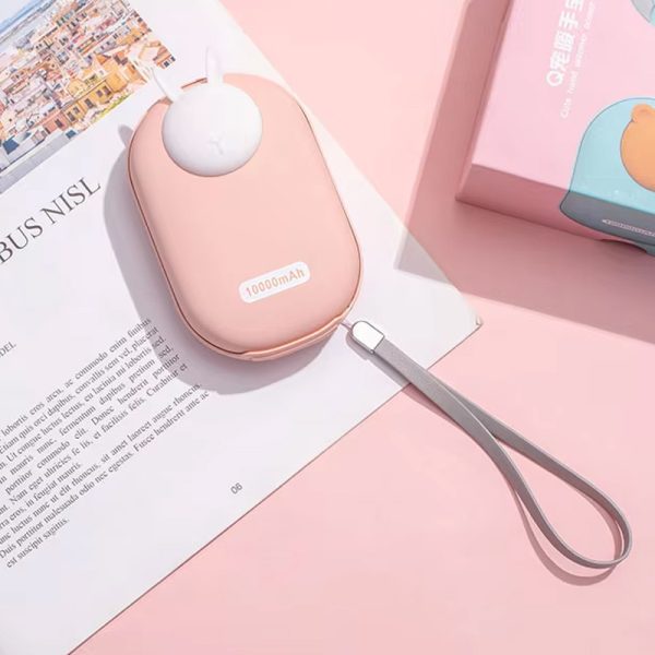 Павербанк Power Bank GXZ-N705 2in1 з обігрівачем для рук 10000 mAh Рожевий / Rabbit - Зображення 8