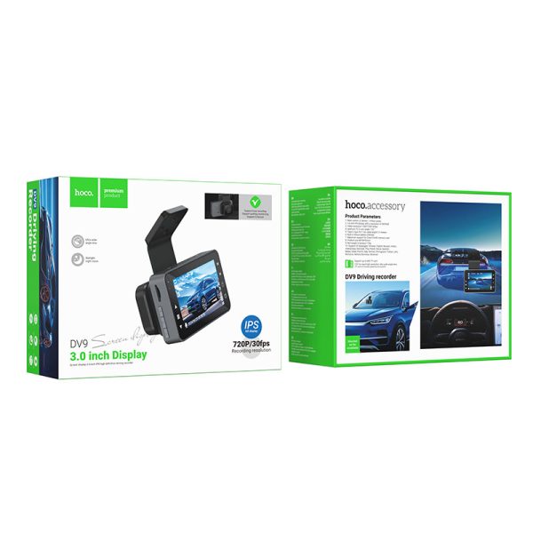 Відеореєстратор Hoco DV9 3-inch screen driving recorder Сірий - Зображення 2
