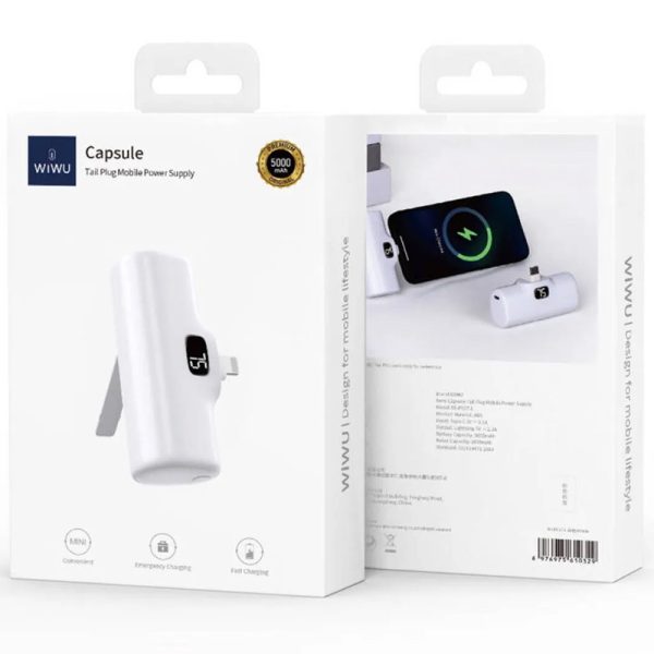 Павербанк Power Bank WIWU Wi-P017-L Lightning 5000 mAh Білий - Зображення 3