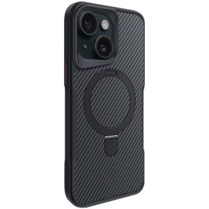 Чохол для iPhone 15 Чорний Metal Buttons with MagSafe Carbon Ring