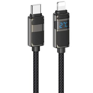 Дата кабель Hoco U137 Line with display Type-C to Lightning 27W (1.2m) Чорний