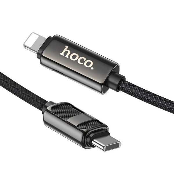 Дата кабель Hoco U137 Line with display Type-C to Lightning 27W (1.2m) Чорний - Зображення 4