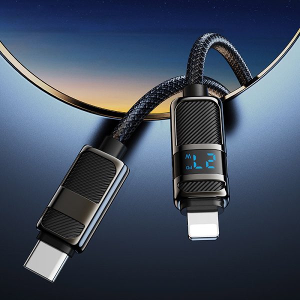 Дата кабель Hoco U137 Line with display Type-C to Lightning 27W (1.2m) Чорний - Зображення 6