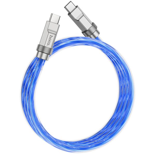 Дата кабель Hoco U113 Solid 100W Type-C to Type-C (1m) Синій - Зображення 2