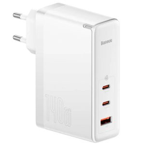 Зарядний пристрій Baseus GaN5 Pro 140W EU (1UAB-A/2C) + кабель Type-C to Type-C (CCGP100201) Білий