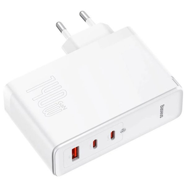 Зарядний пристрій Baseus GaN5 Pro 140W EU (1UAB-A/2C) + кабель Type-C to Type-C (CCGP100201) Білий - Зображення 2