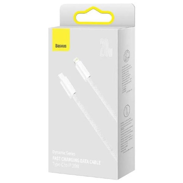 Дата кабель Baseus Dynamic Series Type-C to Lightning 20W (1m) (CALD000002) Білий - Зображення 3