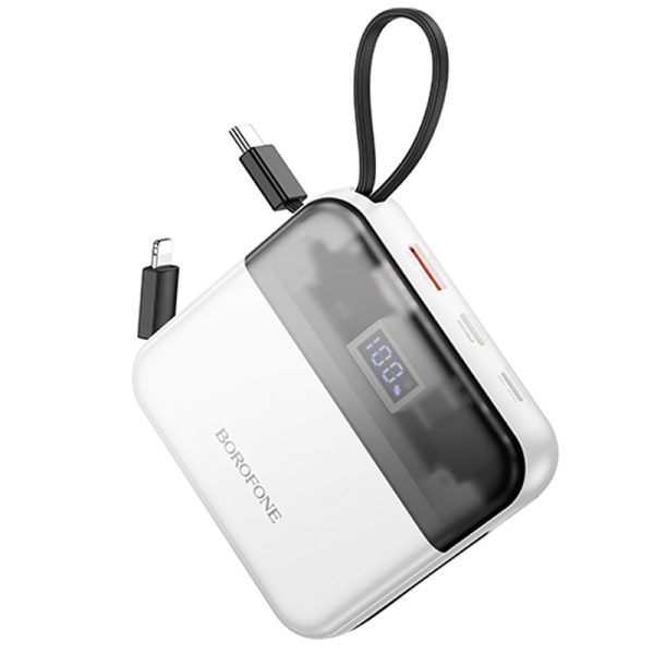Павербанк Power Bank BOROFONE BJ64 Distinct 22.5W+PD20W with cable 10000 mAh Білий