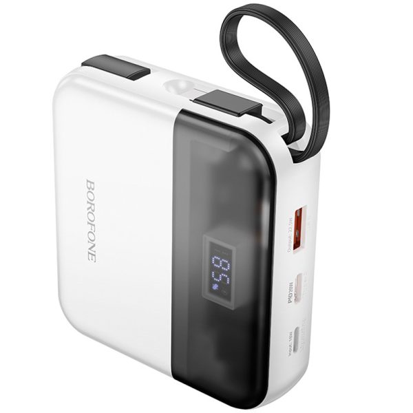 Павербанк Power Bank BOROFONE BJ64 Distinct 22.5W+PD20W with cable 10000 mAh Білий - Зображення 2