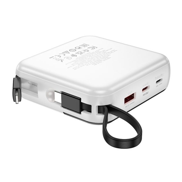 Павербанк Power Bank BOROFONE BJ64 Distinct 22.5W+PD20W with cable 10000 mAh Білий - Зображення 3