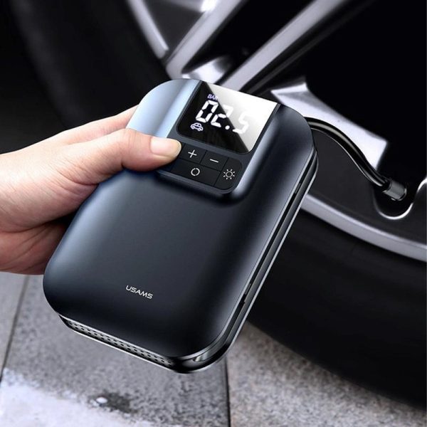 Портативний насос Usams US-ZB215 Mini Car Air Pump Чорний - Зображення 4