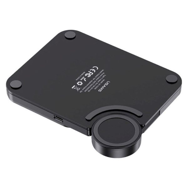 Бездротова зарядка Usams US-CD190 15W 3in1 Чорний - Зображення 3