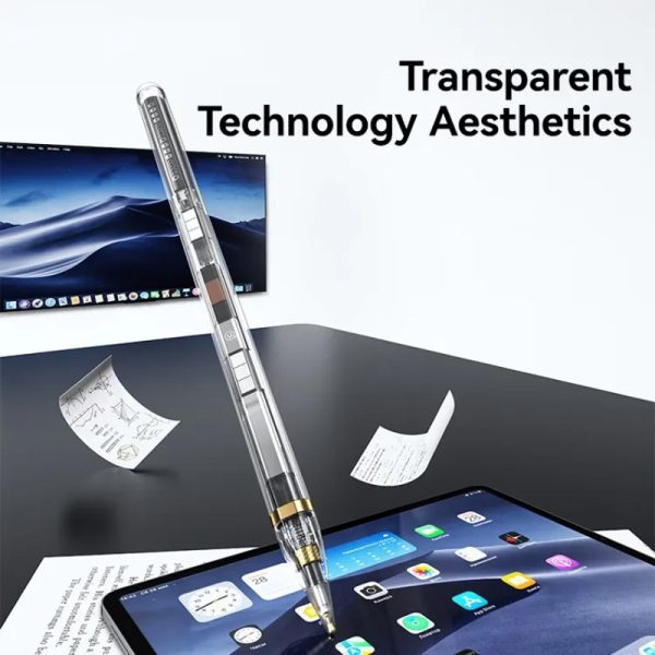 Стилус Usams US-ZB264 Прозорий Magnetic Charding Tilt-sensitive Active Touch for iPad Чорний - Зображення 2