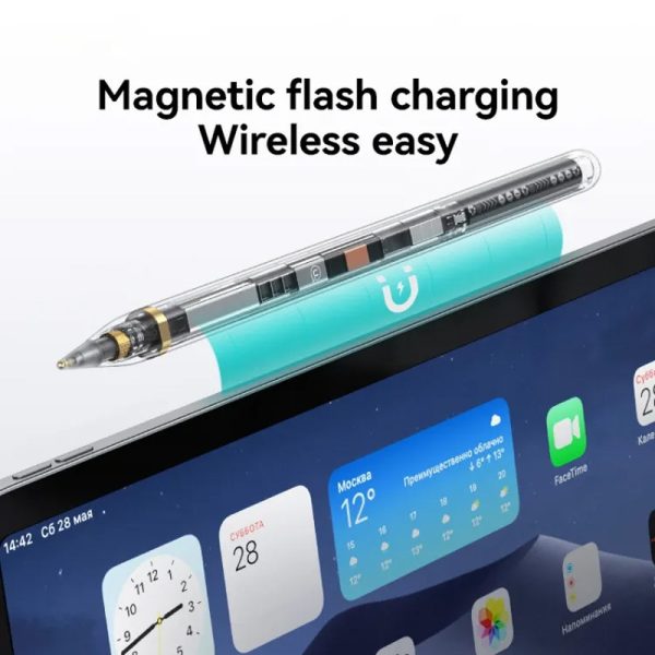 Стилус Usams US-ZB264 Прозорий Magnetic Charding Tilt-sensitive Active Touch for iPad Чорний - Зображення 3