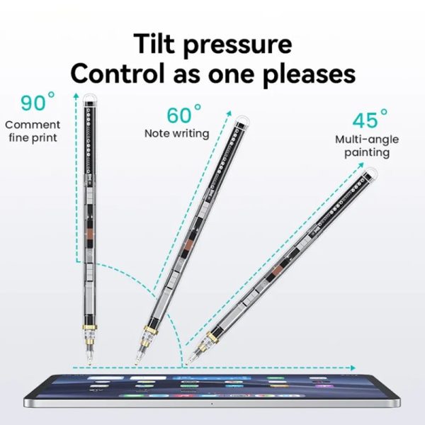 Стилус Usams US-ZB264 Прозорий Magnetic Charding Tilt-sensitive Active Touch for iPad Чорний - Зображення 4
