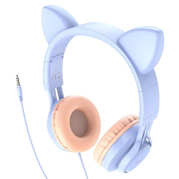 Накладні навушники Hoco W36 Cat ear (3.5mm/1.2m) Dream Синій - Зображення 2