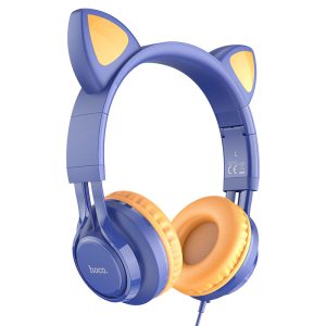 Накладні навушники Hoco W36 Cat ear (3.5mm/1.2m) Синій