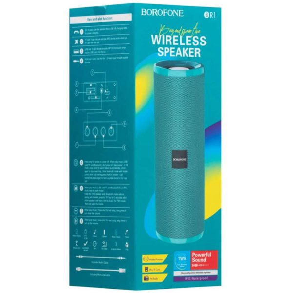 Bluetooth Колонка Borofone BR1 Бірюзовий - Зображення 5