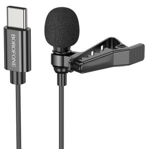 Мікрофон петличний Borofone BFK11 Elegant lavalier Type-C (2m) Чорний