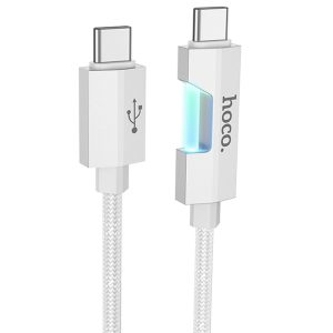 Дата кабель Hoco U123 Regent colorful 60W Type-C to Type-C (1.2m) Сірий