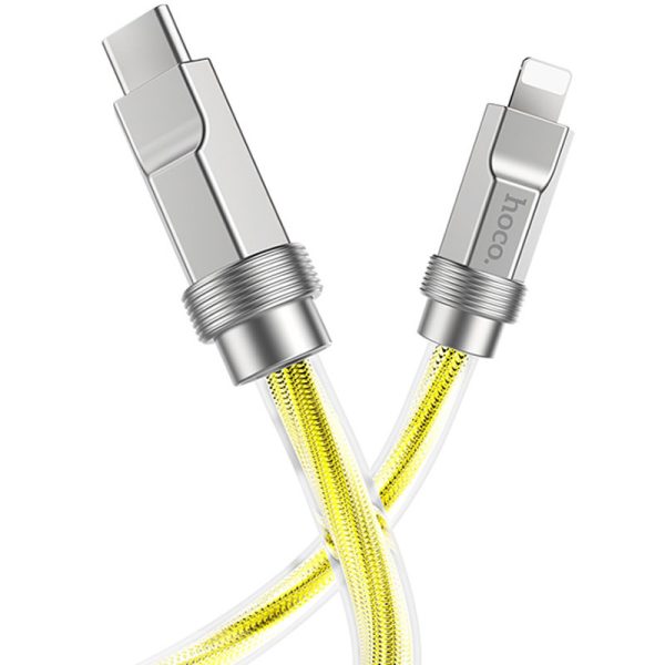 Дата кабель Hoco U113 Solid 20W Type-C to Lightning (1m) Золотий - Зображення 3