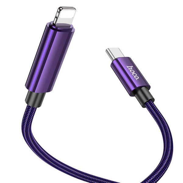 Дата кабель Hoco U125 Benefit 27W Type-C to Lightning with display (1.2m) Фіолетовий - Зображення 3