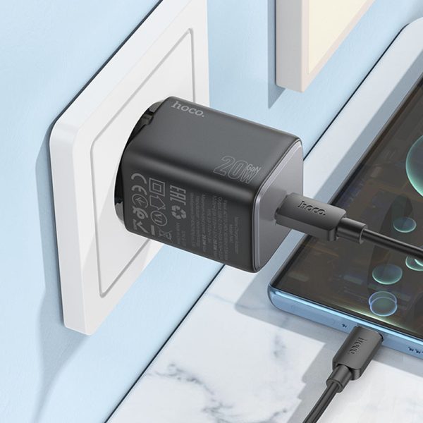 Зарядний пристрій Hoco N40 Mighty PD20W (1USB-C) + кабель Type-C to Type-C Чорний - Зображення 5