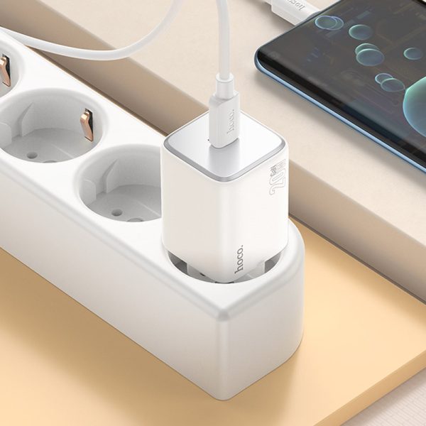 Зарядний пристрій Hoco N40 Mighty PD20W (1USB-C) Білий - Зображення 4