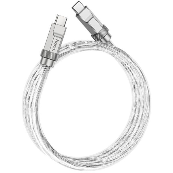 Дата кабель Hoco U113 Solid 100W Type-C to Type-C (1m) Срібний - Зображення 2