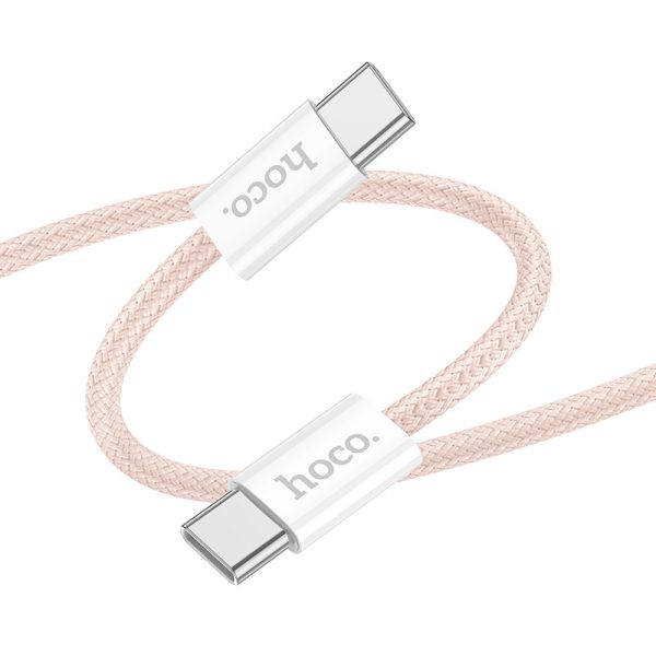 Дата кабель Hoco X104 Source 60W Type-C to Type-C (1m) Рожевий - Зображення 2