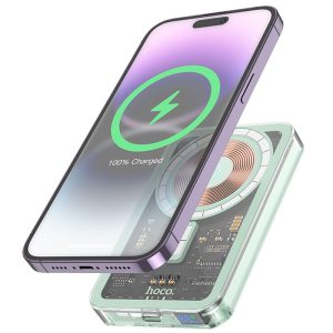 Павербанк Power Bank Hoco Q14 Блакитний Crystal PD20W з БЗП 5000 mAh Синій