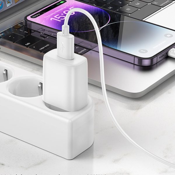 Зарядний пристрій Hoco C134A Solid 12W (1USB-A) + кабель USB to Lightning Білий - Зображення 4
