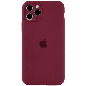 Чохол для iPhone 12 Pro Max Бордовий Silicone Case Full Camera Protective
