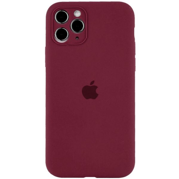 Чохол для iPhone 12 Pro Max Бордовий Silicone Case Full Camera Protective
