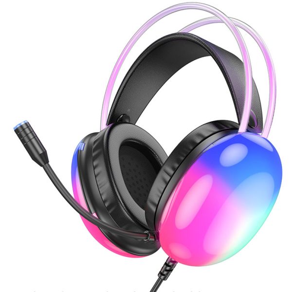 Накладні навушники Hoco W109 Plus Rich USB7.1 channel gaming (USB/2m) Чорний - Зображення 2
