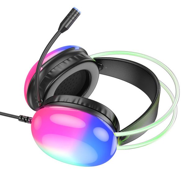 Накладні навушники Hoco W109 Plus Rich USB7.1 channel gaming (USB/2m) Чорний - Зображення 4