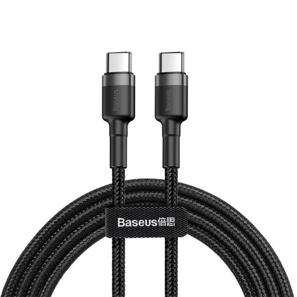 Дата кабель Baseus Cafule Type-C to Type-C Cable PD 2.0 60W (1m) (CATKLF-G) Чорний