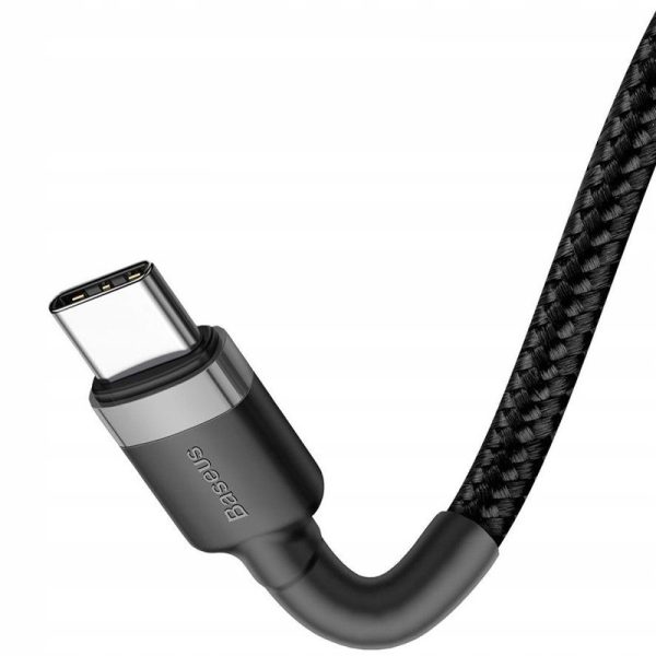 Дата кабель Baseus Cafule Type-C to Type-C Cable PD 2.0 60W (1m) (CATKLF-G) Чорний - Зображення 3