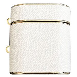 Шкіряний футляр для AirPods 1/2 Білий Suitcase