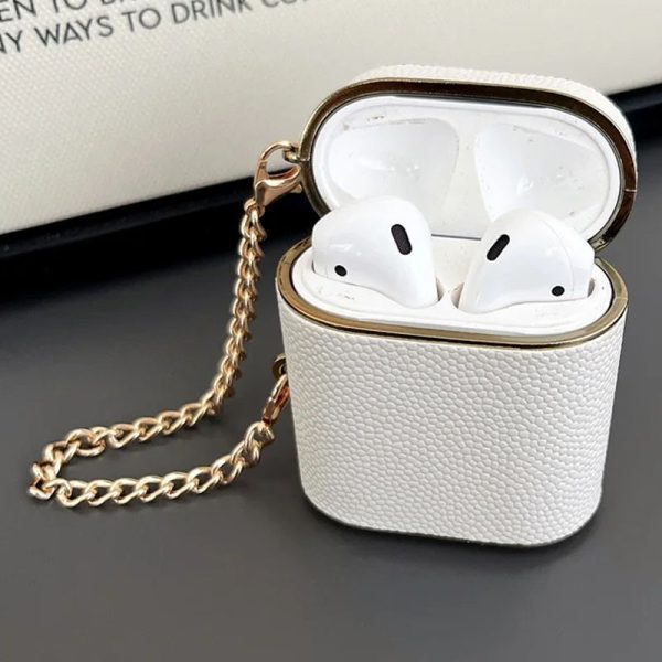 Шкіряний футляр для AirPods 1/2 Білий Suitcase - Зображення 3