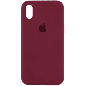 Чохол для iPhone XR Бордовий Silicone Case Full Protective