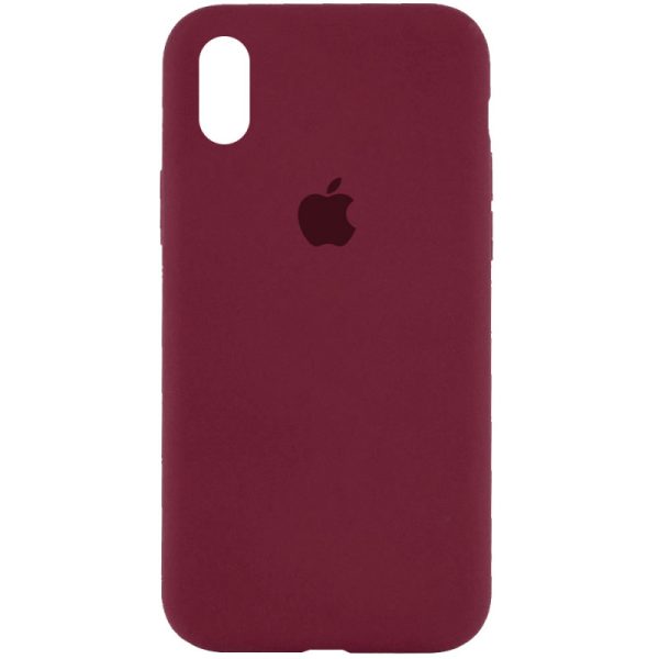Чохол для iPhone XR Бордовий Silicone Case Full Protective